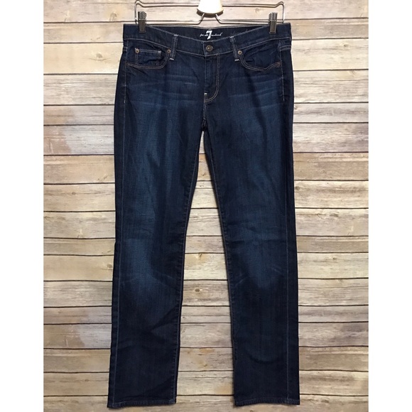 7FAMK Dark Wash Straight Leg Jeans - Picture 1 of 6